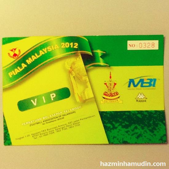 Tiket VIP Piala Malaysia 2012 1